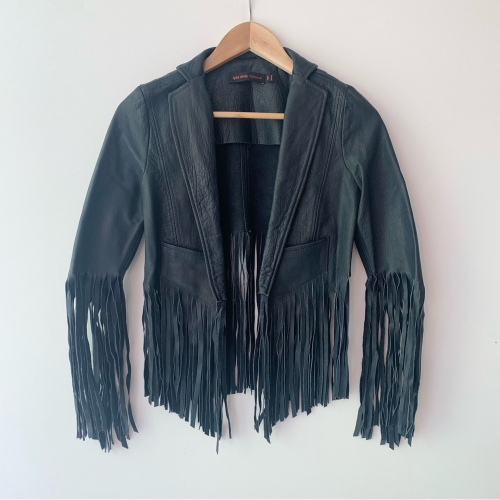 Kate Moss Topshop Fringed Leather Jacket
